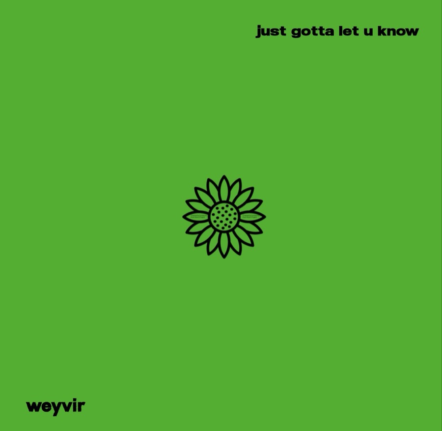 just gotta let u know cover art: a black sunflower on green